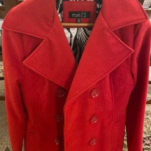 Rue 21 pea coat in red